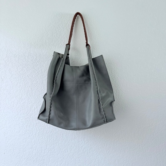 The Sak Gray Shoulder Bag with Brown Handles - Picture 2 of 16